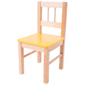 Bigjigs Toys Dřevěná židle žlutá