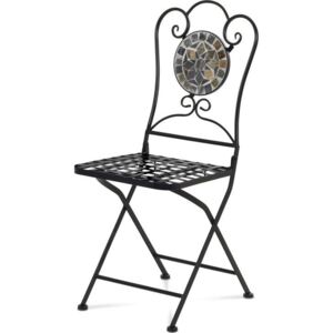 Autronic Židle JF2205 kovová s mozaikou, černý kov