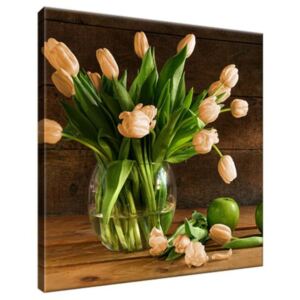 Obraz na plátně Nádherné tulipány a zelená jablka 30x30cm 2151A_1AI