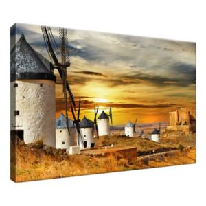 Obraz na plátně Větrné mlýny ve Španělsku 30x20cm 2352A_1T