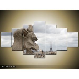 Obraz chrliče v pozadí s Eiffelovou věží (F002962F210100)