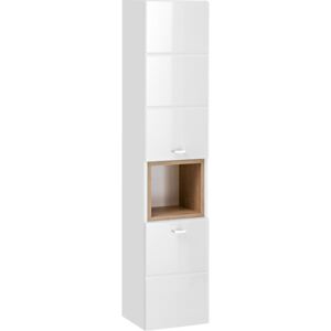 Vysoká závěsná skříňka - FINKA 800 white, bílá/lesklá bílá