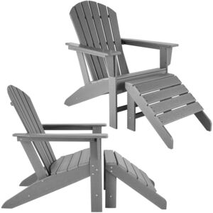 Tectake 403808 2 zahradní židle janis s podnožkou joplin - šedá