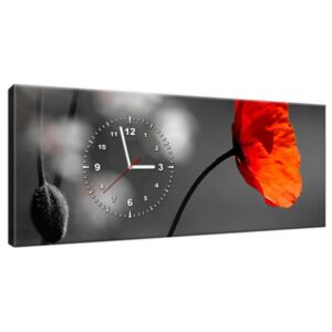 Tištěný obraz s hodinami Osamělý mák - Jenny Downing 100x40cm ZP1045A_1I