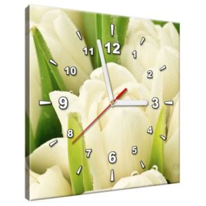 Obraz s hodinami Jemné tulipány 30x30cm ZP1254A_1AI