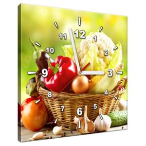 Obraz s hodinami Zdravá zelenina 30x30cm ZP1344A_1AI