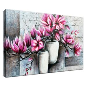 Obraz na plátně Růžové magnolie ve váze 30x20cm 3906A_1T
