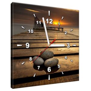 Obraz s hodinami Nádherné ráno při molu 30x30cm ZP2414A_1AI