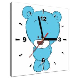 Obraz s hodinami Modrý medvídek 30x30cm ZP3031A_1AI