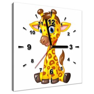 Obraz s hodinami Veselá žirafa 30x30cm ZP2867A_1AI