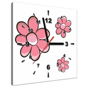 Obraz s hodinami Růžové kvítky 30x30cm ZP2801A_1AI