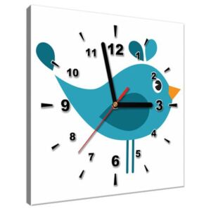 Obraz s hodinami Modrý ptáček 30x30cm ZP3064A_1AI