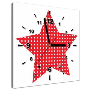 Obraz s hodinami Rudá hvězda 30x30cm ZP4045A_1AI
