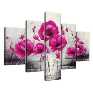 Ručně malovaný obraz Růžové Vlčí máky 100x70cm RM2453A_5A