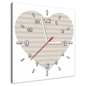 Obraz s hodinami Proužkované srdíčko 30x30cm ZP4101A_1AI