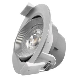 Zápustné stropní bodové LED svítidlo, 6,5W, teplá bílá, 9cm, kulaté, stříbrné