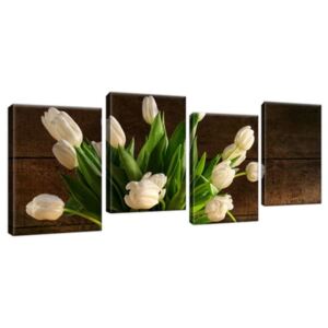 Obraz na plátně Bílé tulipány 120x45cm 1364A_4AS