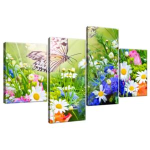 Obraz na plátně Motýli a květiny v krásné zahradě 120x70cm 2220A_4AA