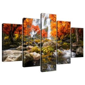 Obraz na plátně Podzimní vodopád 100x63cm 2335A_5D