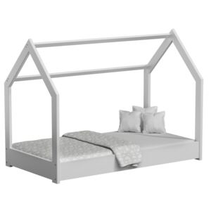 AMI nábytek Dětská postel DOMEČEK D1 80x160cm masiv bílá