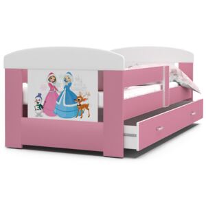 Dětská postel se šuplíkem PHILIP - 140x80 cm - růžová/Frozen