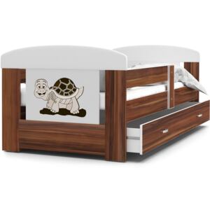 Dětská postel se šuplíkem PHILIP - 160x80 - havana/želvička