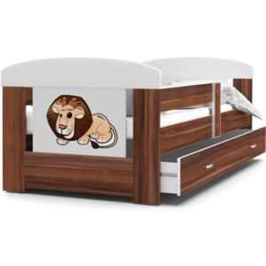 Dětská postel se šuplíkem PHILIP - 180x80 - havana/lev
