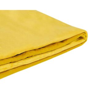 Přikrývka na postel žlutá sametová 180 x 200 cm FITOU