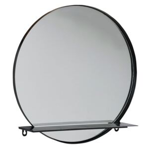 Villa Collection Kulaté zrcadlo s policí Black 40 cm