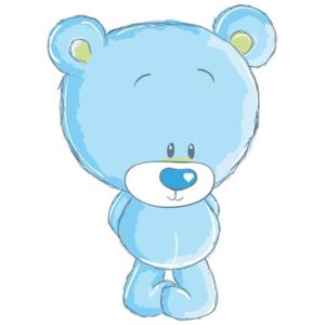 Nálepka na zeď pro děti Malý modrý medvídek 40x40cm S-NK4261A_1HS