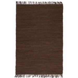 Ručně tkaný koberec Chindi bavlna - hnědý | 80x160 cm