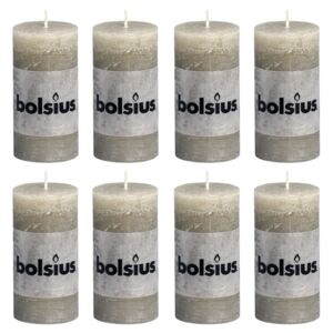 Bolsius Rustikální válcové svíčky 8 ks 100 x 50 mm břidlicově šedé