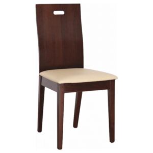 Dřevéná židle ABRIL, ořech/ekokůže béžová