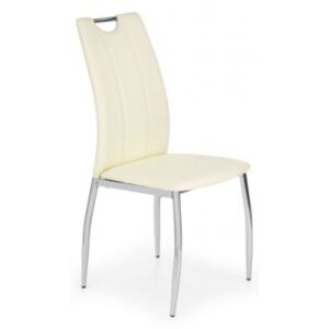 Jídelní židle K187 (eco kůže bílá, chrom)