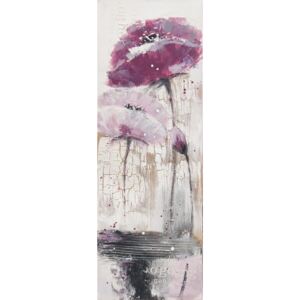 Falc Ručně malovaný obraz - Magenta květ, 40x120 cm