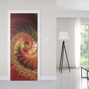 GLIX Fototapeta na dveře - Red Modern Abstract Spiral Design | 91x211 cm