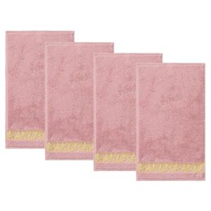 MIOMARE® Froté ručník pro hosty, 4 kusy, 30 x 50 (světle růžová)