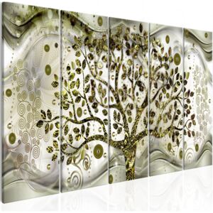 Obraz - Tree and Waves - pětidílný Green 225x90