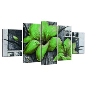 Ručně malovaný obraz Nádherné zelené Vlčí máky 150x70cm RM2457A_5B