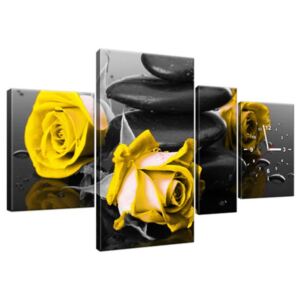 Obraz s hodinami Žlutá růže and spa 120x70cm ZP2554A_4AN