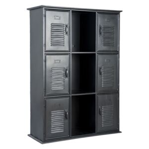 Černá kovová skříň v industriálním stylu - 90*35*124 cm