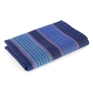 Pracovní vaflový ručník - vzor široké proužky - Modrý