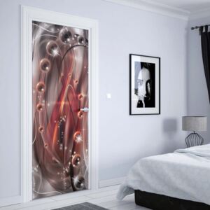 GLIX Fototapeta na dveře - 3D Modern Ornamental Design Red | 91x211 cm