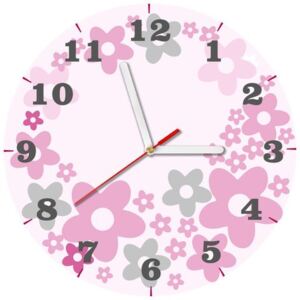 Dětské hodiny Růžové kvítky 30x30cm ZD5349A_1OD