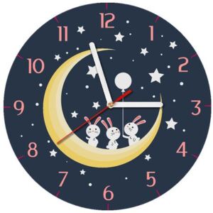 Dětské hodiny Králíky na měsíci 30x30cm ZD5374A_1OD