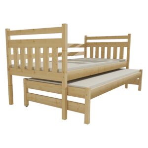 Vomaks Dětská postel s výsuvnou přistýlkou DPV 029 90 x 200 cm bezbarvý lak bez úložných prostor