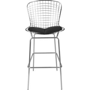 Mørtens Furniture Barová židle William, chrom/černá Barva: chrom / černá