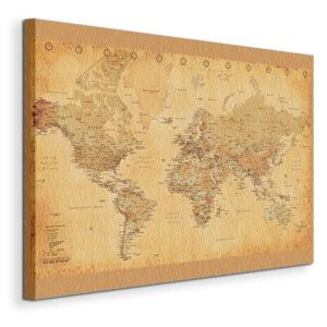 Obraz na plátně Mapa světa - (Vintage styl) 120x90cm WDC96110