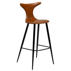 Hnědá čalouněná barová židle DAN-FORM Dolphin 107 cm