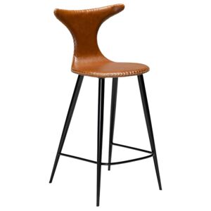 Hnědá čalouněná barová židle DAN-FORM Dolphin 97 cm